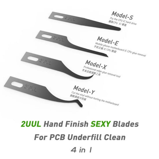 2UUL 4 IN 1 HAND FINISH SEXY BLADES SET FOR MOTHERBOARD BGA IC GLUE CLEANING